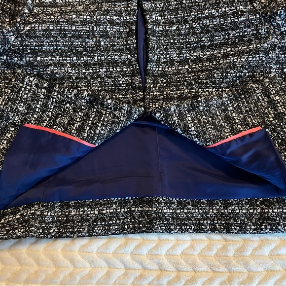 J. Crew Lady Day Black and White sequins Tweed Blazer size 12P, bell sleeves - Picture 14 of 15